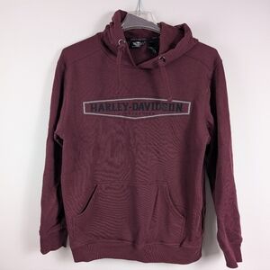 Vintage Y2K Harley Davidson Embroidered Hoodie - Large